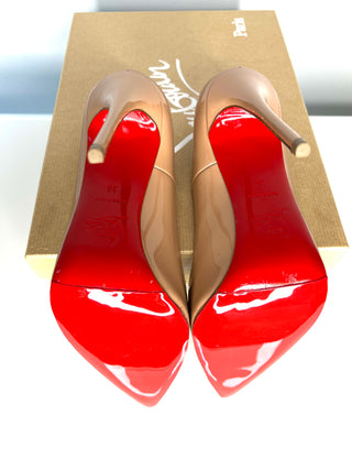 Christian Louboutin Preloved So Kate 120 Nude Patent Heels 38 UK5