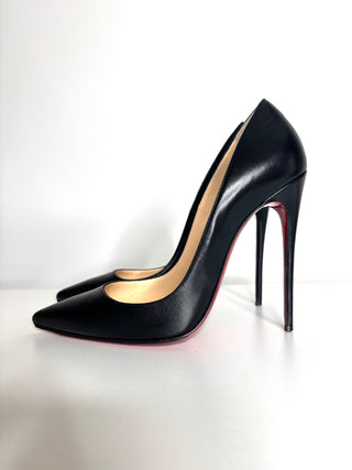 Christian Louboutin So Kate 120 Black Kid Leather Heels 38 UK5