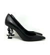 Saint Laurent Opyum 85 Black Leather YSL Logo Pump Heels 37.5 UK 4.5