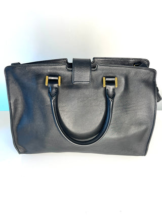 Yves Saint Laurent Small Cabas ChYc Black Leather Satchel Handbag