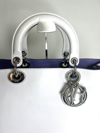 Christian Dior Pre-Loved 2011 White Leather Diorissimo Satchel Shoulder Bag