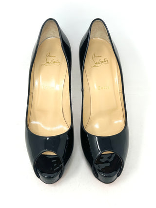 Christian Louboutin New Very Prive 120 Black Patent Leather Heels 40.5 UK 7.5