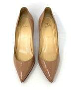 Christian Louboutin Pigalle 85 Nude Patent Leather Pump Heels 38.5 UK 5.5