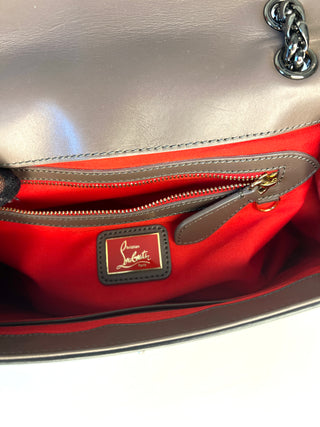 Christian Louboutin Sweet Charity Medium Grey Leather Shoulder Bag