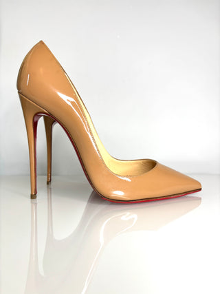 Christian Louboutin Preloved So Kate 120 Nude Patent Heels 40 UK7