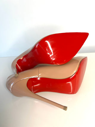Christian Louboutin So Kate 120 Nude Patent Heels – Size 40.5 / UK 7.5