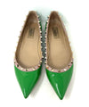 Valentino Garavani Rockstud Green Patent Nude Leather Ballerina Flats 42 UK 9