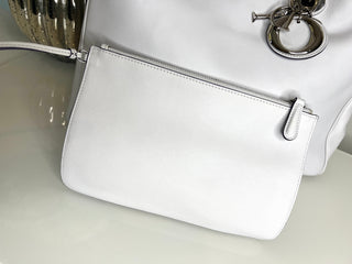 Christian Dior Pre-Loved 2011 White Leather Diorissimo Satchel Shoulder Bag
