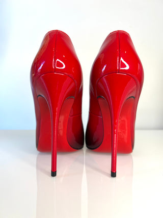Christian Louboutin Hot Chick 120 Black/Red Dégradé Patent Leather Heels – Size 35.5 UK2.5