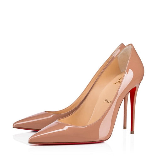 Christian Louboutin Nude Patent Leather Pump Heels