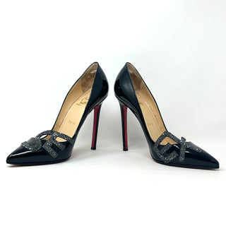 Christian Louboutin Pigalle 'SEX' 120 Black Patent Leather Pump Heels 37 UK 4