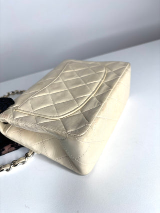 Chanel Mini Flap Square Ivory Lambskin Shoulder Bag