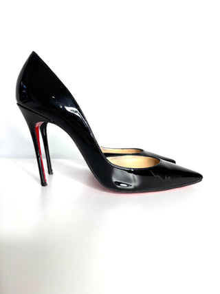 Christian Louboutin Iriza 100 Black Patent Heels 40 UK7