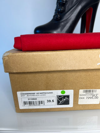 Christian Louboutin Chasseresse 140 Black Nappa Leather Platform Boots – Size 39.5 / UK 6.5