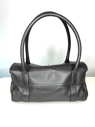 Mulberry Bayswater East West Dark Grey Pebbled Leather Handbag