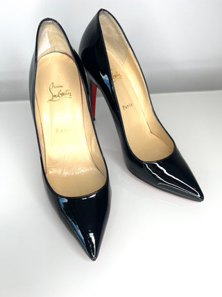 Christian Louboutin Preloved Pigalle 100 Black Patent Heels 40 UK7