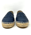 Chanel Navy Blue Leather Espadrille Flats