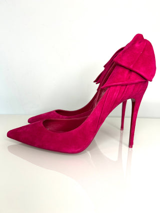 Christian Louboutin Rabakate 100 Pink Suede Heels 39.5 UK6.5