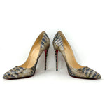 Christian Louboutin Pigalle Follies 120 Gold/Silver Glitter Sirene Pump Heels small fit 38.5 UK 5.5