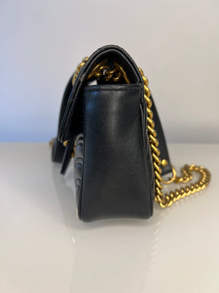Gucci GG Marmont Small Black Leather Shoulder Bag