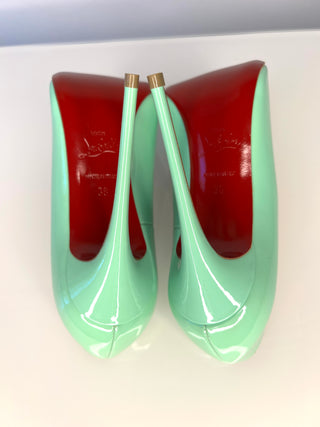Christian Louboutin So Kate 120 Mint Green Heels 38 UK5