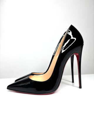 Christian Louboutin So Kate 120 Black Patent Heels 38 UK5