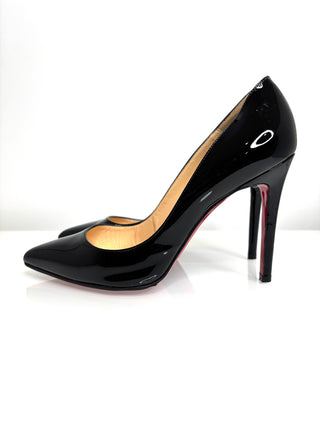 Christian Louboutin Pigalle 100 Black Patent Heels 38.5 UK5.5