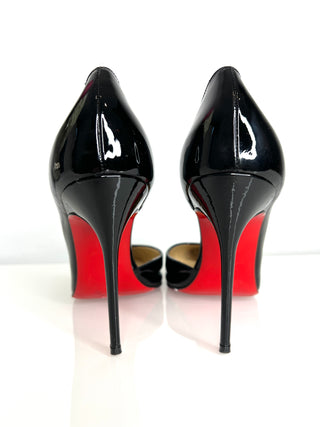 Christian Louboutin Preloved Iriza 100 Black Patent Heels 39.5 UK6.5