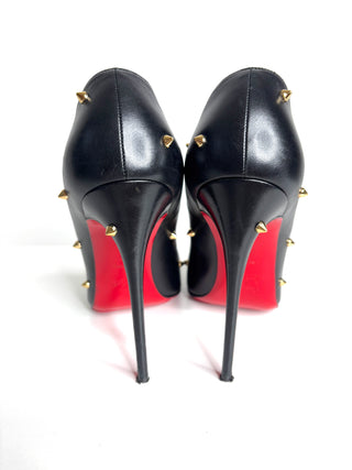 Christian Louboutin Degraspike 120 Black Leather Heels 40 UK7