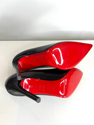 Christian Louboutin Pigalle 100 Black Patent Heels 39.5 UK6.5