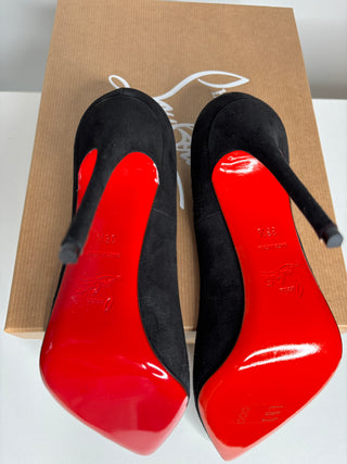 Christian Louboutin So Kate 120 Black Suede Heels 38.5 UK5.5