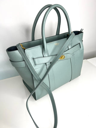 Mulberry Zipped Bayswater Small Light Blue Tote Bag