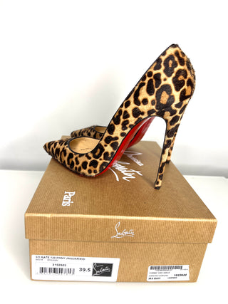 Christian Louboutin Preloved So Kate 120 Pony Jaguar Brown Heels 39.5 UK6.5