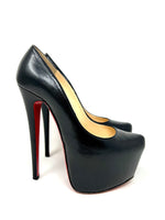 Christian louboutin platform black leather heels
