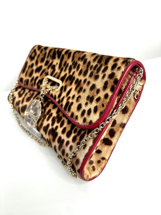 Christian Louboutin Riviera Pony Leopard Clutch Shoulder bag