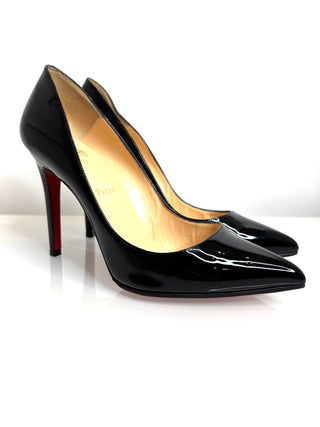 Christian Louboutin Pigalle 100 Black Patent Heels 38.5 UK5.5