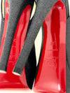 Christian Louboutin Black Glitter Slingback Platform Heels