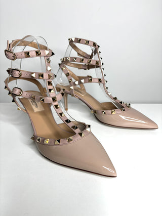 Valentino Garavani Rockstud 65 Patent Leather Heels Pumps 38 UK5