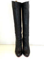 Christian Louboutin Vicky Botta 100 Black Leather Platform Knee High Boots 40 UK 7