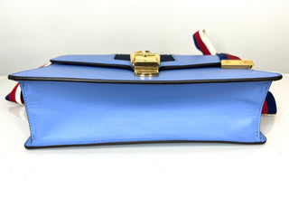 Gucci Sylvie Light Blue Leather  Shoulder Bag