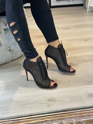 Christian Louboutin Open Ondessa 100 Mesh Booties – Size 39.5 UK6.5