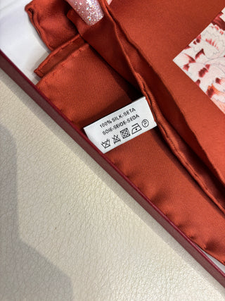 Salvatore Ferragamo Foresta Print Silk Foulard Scarf