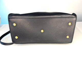 Yves Saint Laurent Small Cabas ChYc Black Leather Satchel Handbag