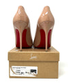 Christian Louboutin Decollete 554 100 Nude Patent Leather Pump Heels 38 UK 5