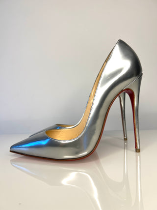 Christian Louboutin So Kate 120 Silver Heels 37 UK4