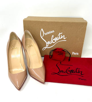 Christian Louboutin Nude Patent Leather Pump Heels 