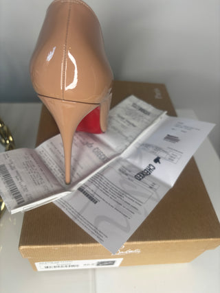 Christian Louboutin So Kate 120 Nude Patent Heels – Size 40.5 / UK 7.5