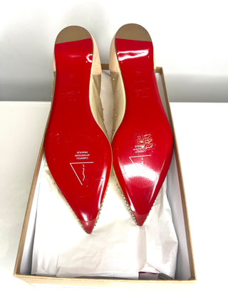 Christian Louboutin Follies Strass Crystal Ballet Flat Pumps 42 UK9