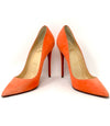 Christian Louboutin Orange Suede Pump Heels 