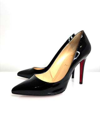 Christian Louboutin Pigalle 100 Black Patent Heels 38.5 UK5.5